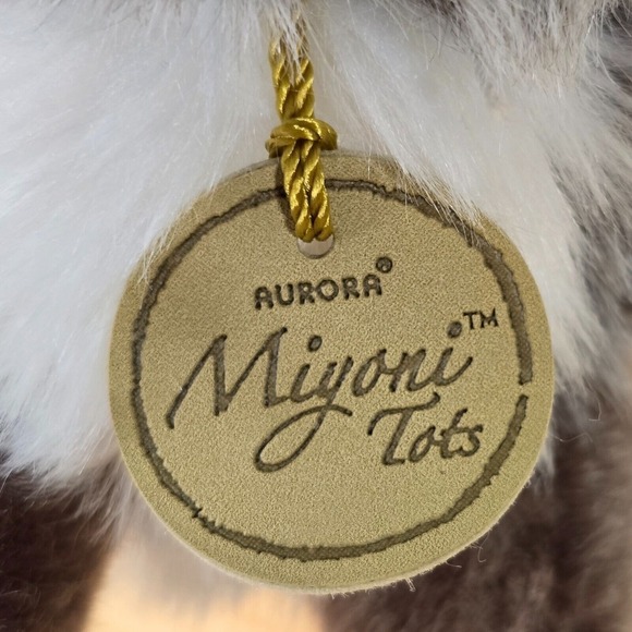 Aurora Miyoni Tots Bunny‎ Rabbit Plush 6" Gray Realistic Stuffed Animal Toy - Picture 7 of 12